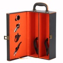 Double Bottle Leather Box (Black/Orange)
