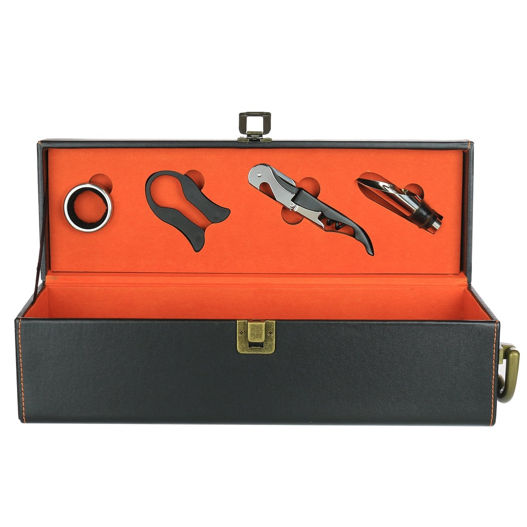 Double Bottle Leather Box (Black/Orange) (copy)