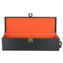 Single Bottle Leather Box (Black/Orange)
