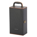 Double Bottle Leather Box (Black/Orange)